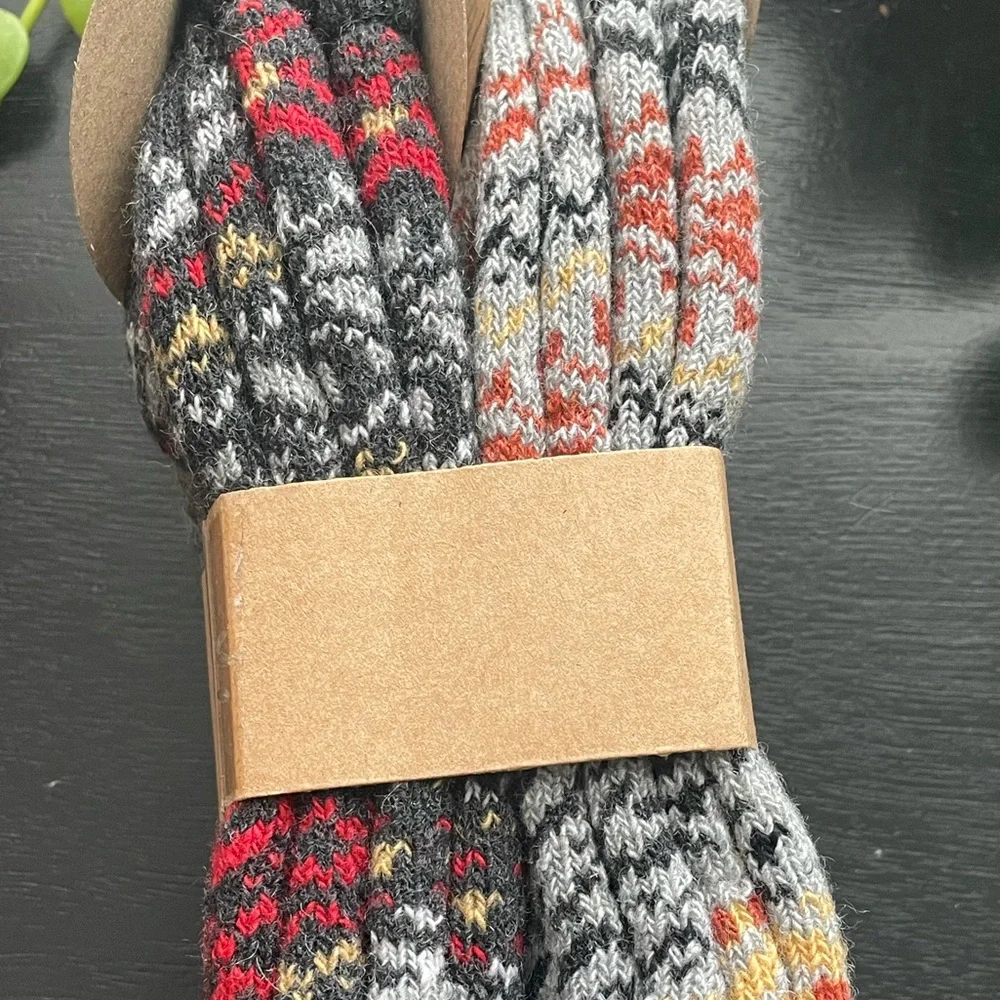 NWT Hygge Wool Socks — TWO pairs, in light & charcoal gray Nordic print - Picture 2 of 4